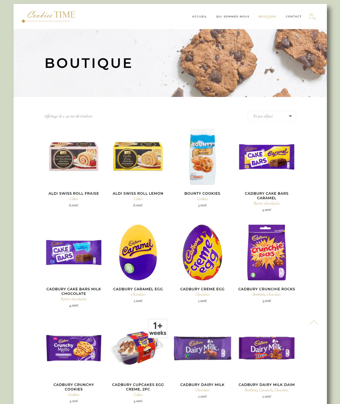 Site e-commerce de produits alimentaires