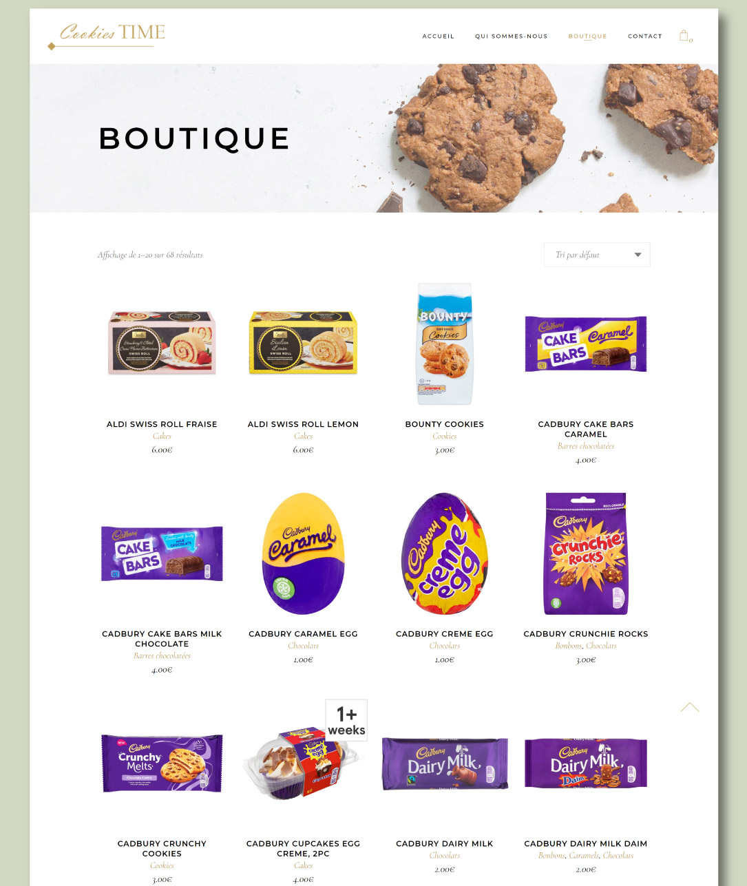 Site e-commerce de produits alimentaires