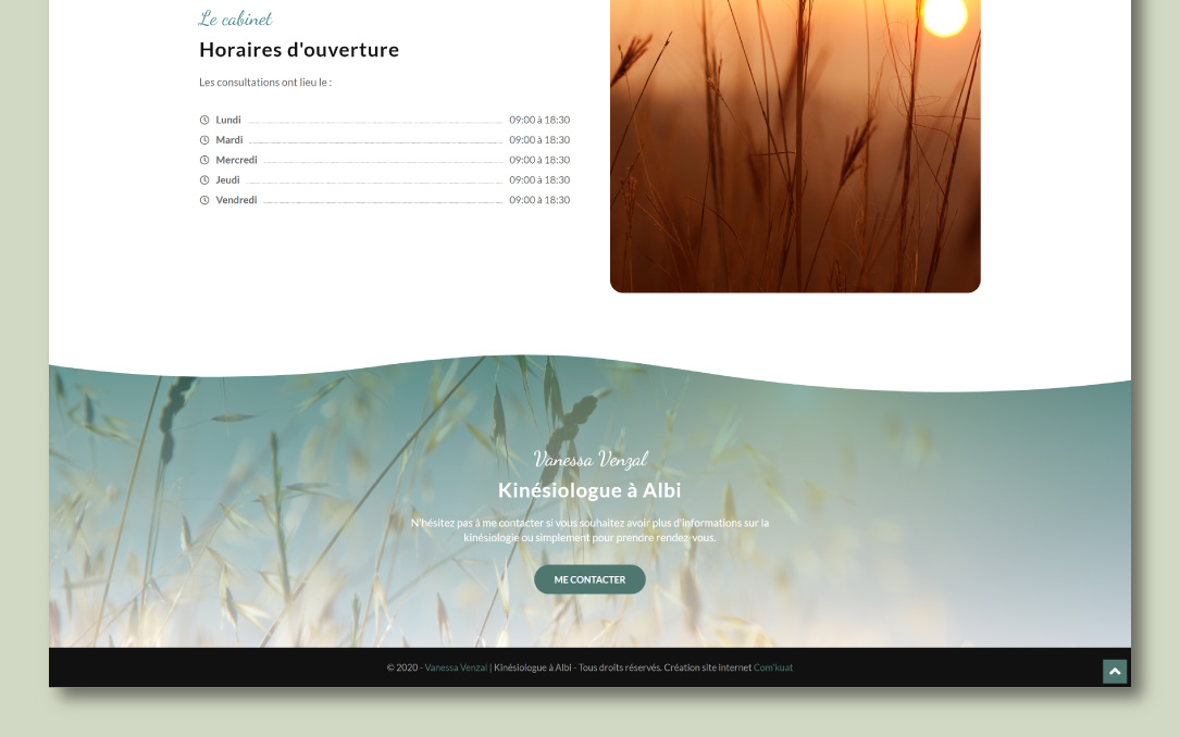 Site internet pour kinésiologue