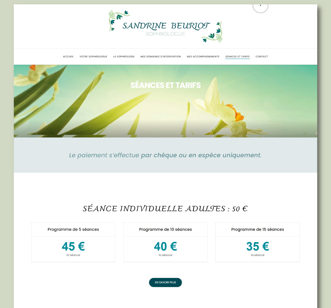 Création d'un site internet pour sophrologue