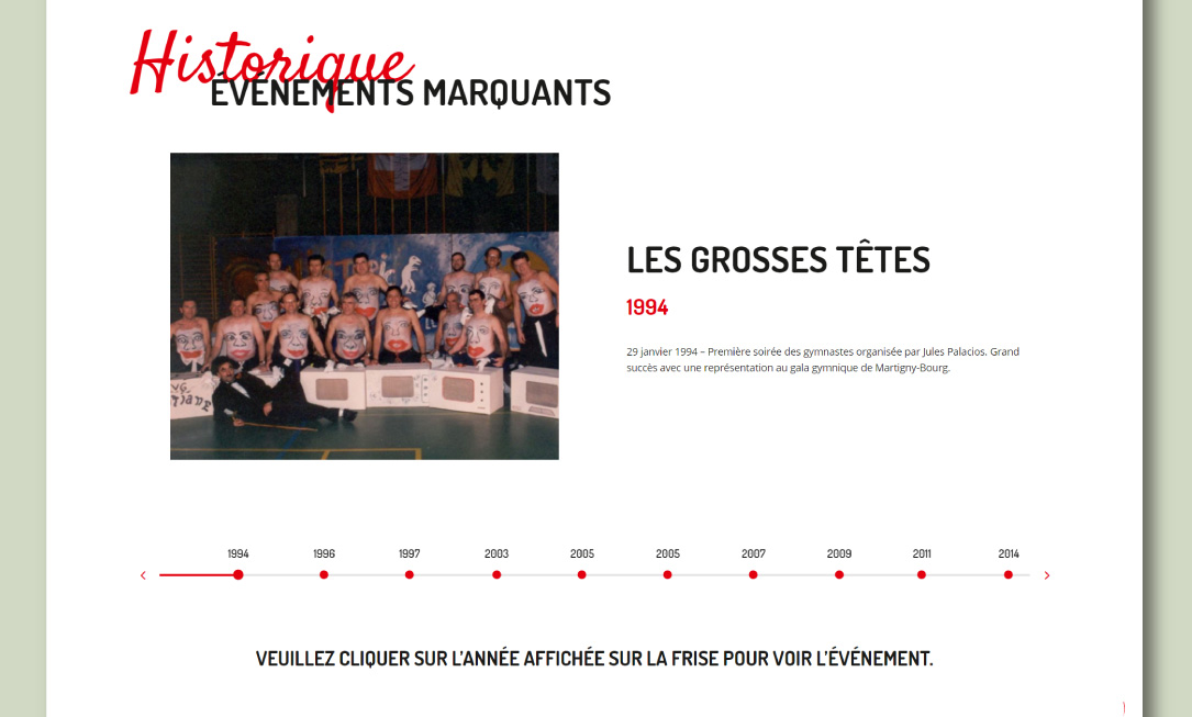 Site internet pour un club de gymnastique