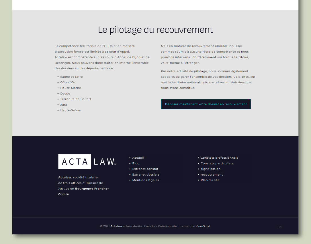 Refonte site internet pour Huissiers de Justice