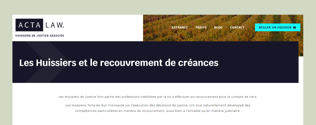 Refonte site internet pour Huissiers de Justice